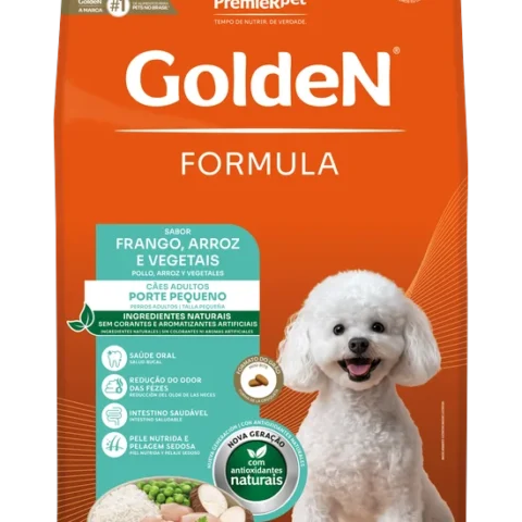 Ração Golden Fórmula Mini Bits para Cães Adultos de Porte Pequeno Sabor Frango e Arroz15 KG