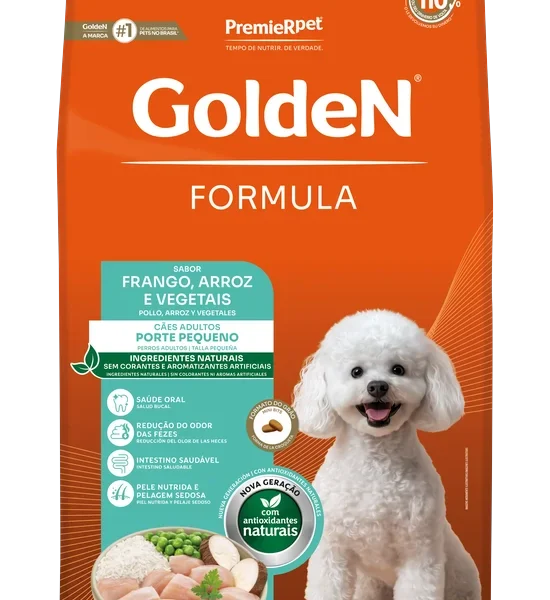 Ração Golden Fórmula Mini Bits para Cães Adultos de Porte Pequeno Sabor Frango e Arroz15 KG