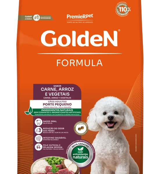 Ração PremieR Pet Golden Formula Carne e Arroz para Cães Adultos de Raças Pequenas 3,0 G
