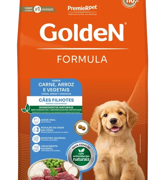 Ração Golden Fórmula para Cães Filhotes Carne e Arroz 15 kg