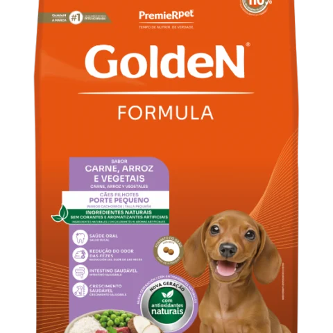 Ração Golden Fórmula Sabor Carne e Arroz Para Cães Filhotes Mini Bits 10,1kg