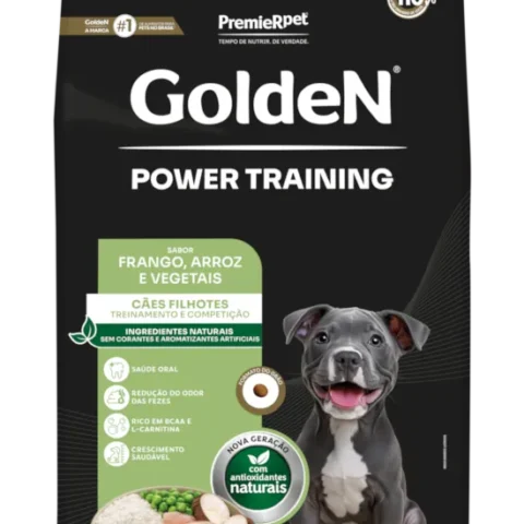 Ração GoldeN Power Training para Cães Filhotes Sabor Frango e Arroz 15Kg