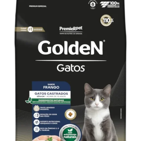 Ração Golden para Gatos Sênior Castrados Sabor Frango 3KG