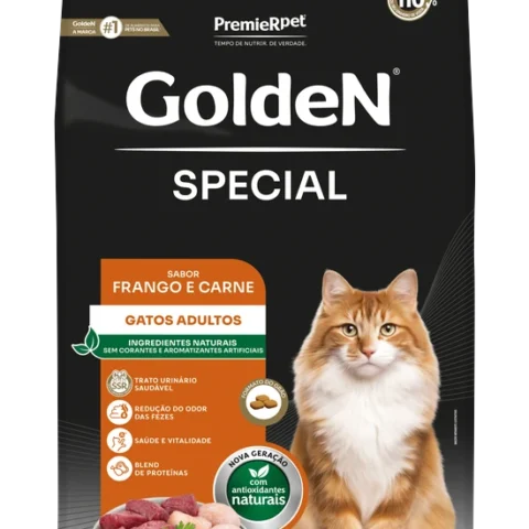 Ração GoldeN Special para Gatos Adultos Sabor Frango e Carne 3Kg