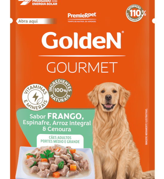 Ração Úmida Golden Gourmet para Cães Adultos de Porte Médio e Grande Sabor Frango 85g