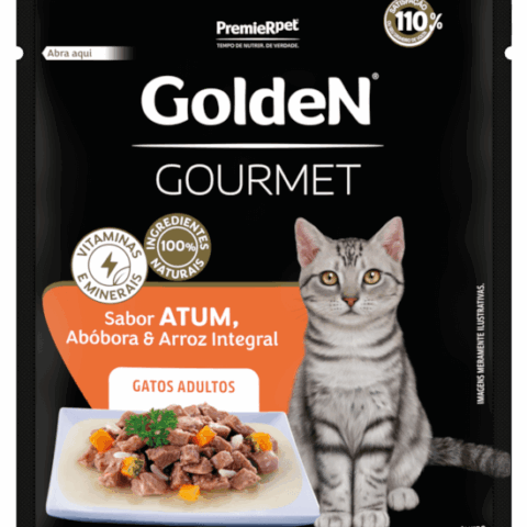 Ração Úmida Golden Gourmet para Gatos Adultos Sabor Atum & Abóbora  70g