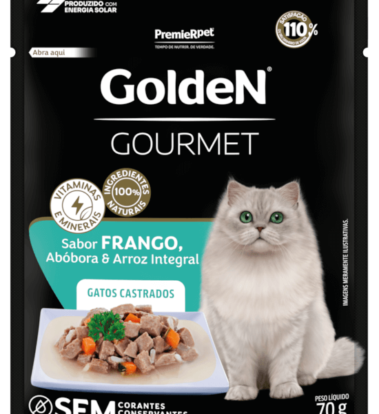 Ração Úmida Golden Gourmet para Gatos Castrados Sabor Frango 70g