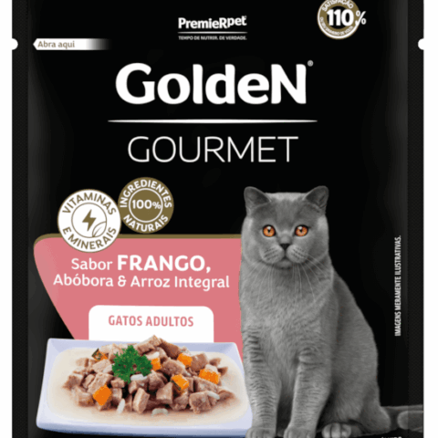 Ração Úmida Golden Gourmet para Gatos Adultos Sabor Frango 70g