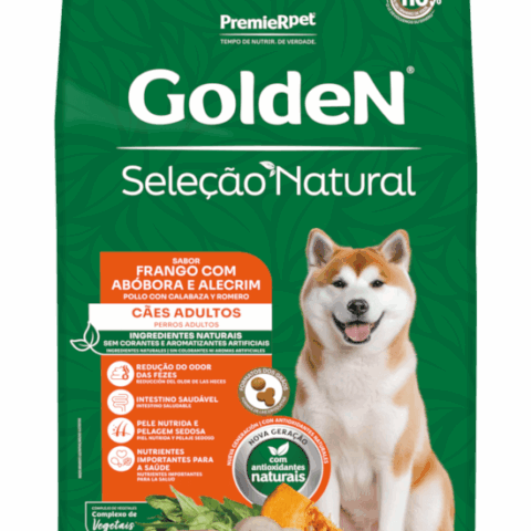 Ração Golden Seleção Natural Cães Adultos Raças Pequenas Frango e Abóbora 3kg