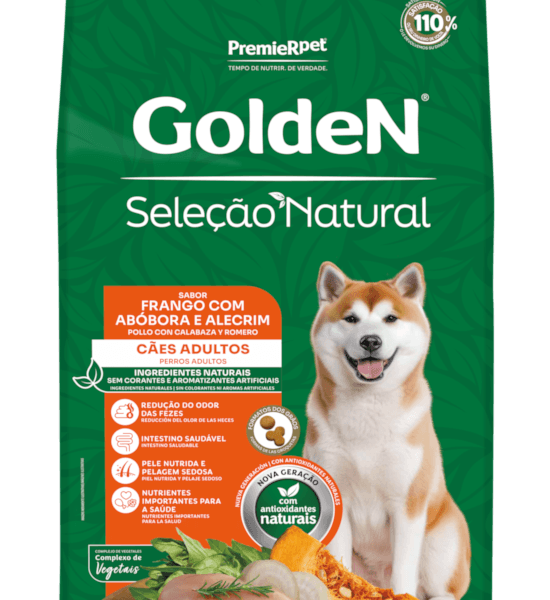 Ração Golden Seleção Natural Cães Adultos Raças Pequenas Frango e Abóbora 3kg