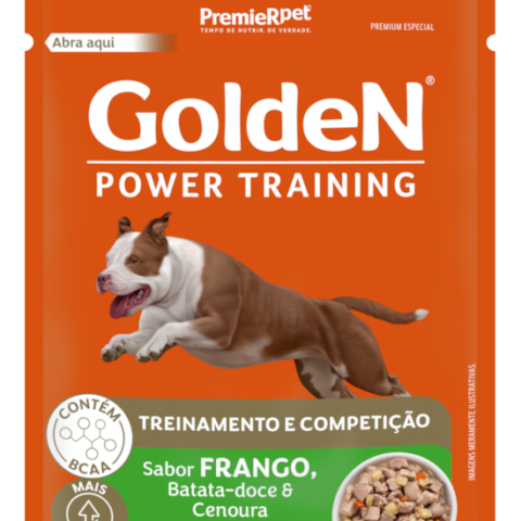 Ração Úmida Golden Power Training para Cães Adultos Sabor Frango, Batata Doce e Cenoura 85 g