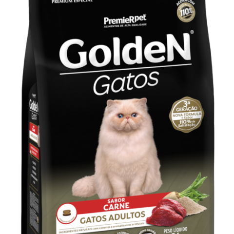 Ração Golden para Gatos Adultos Sabor Carne 10,1 KG