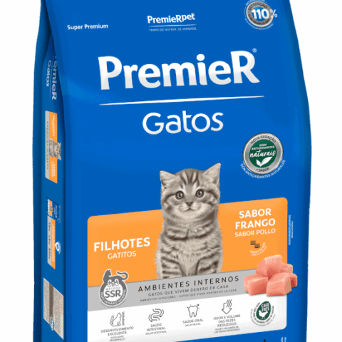 Ração Premier Ambientes Internos Gatos Filhotes Frango 1,5 kg