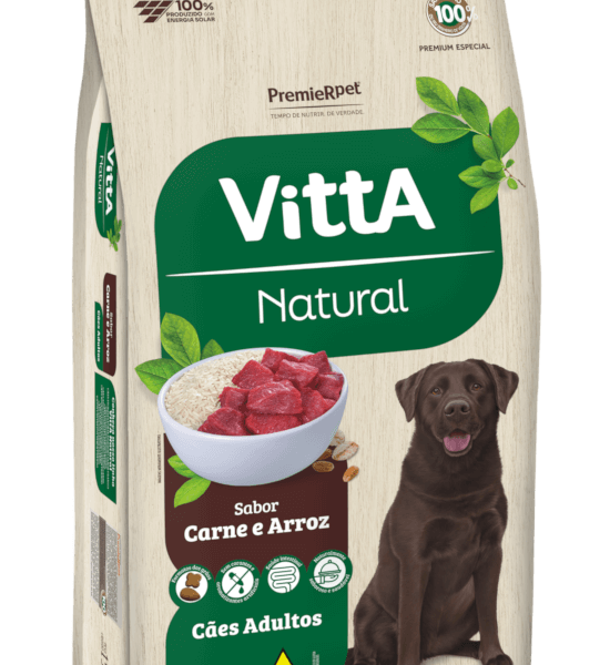Ração Vitta Natural Cães Adultos Carne e Arroz 15 kg