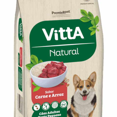 Ração Caes Vitta Natural Adulto Raça Pequena Carne/Arroz 15Kg