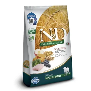 Ração N&D Ancestral Grain Selection Cães Adultos Raças Grandes e Gigantes 15 kg