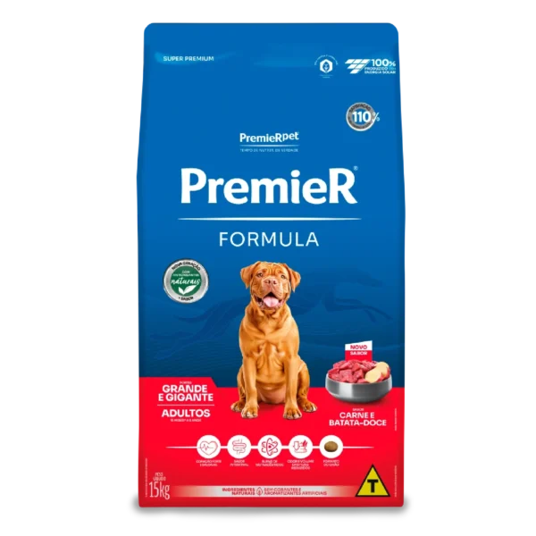 Ração Premier Formula Cães Adultos Raças Grandes e Gigantes Carne e Batata Doce 15 kg