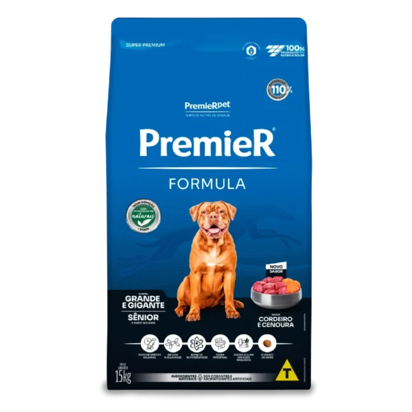 Ração Premier Formula Cães Sênior Raças Grandes e Gigantes Cordeiro 15 kg