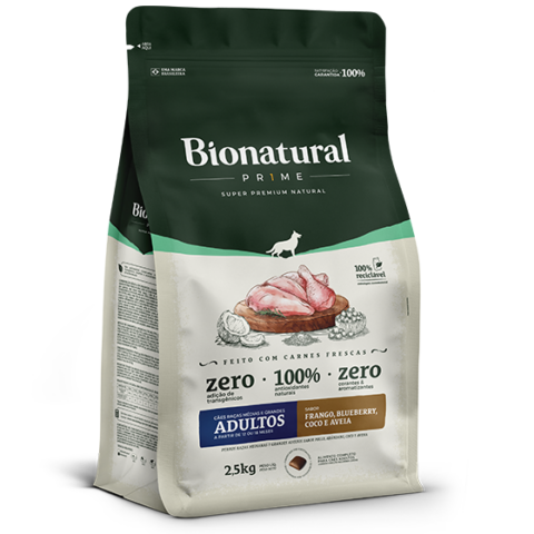 RAÇÃO BIONATURAL CAES ADULTOS RAÇAS MEDIAS E GRANDES FRANGO 10,1KG