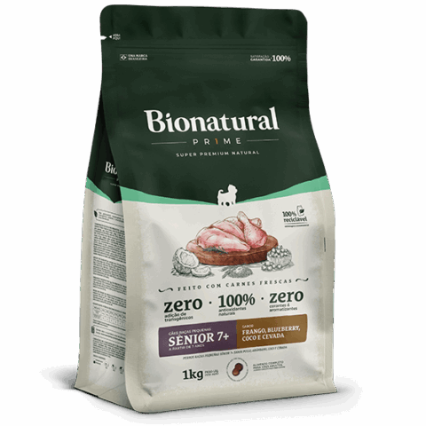 RAÇÃO BIONATURAL CÃES SENIOR RAÇAS PEQUENAS   7+ FRANGO 15KG