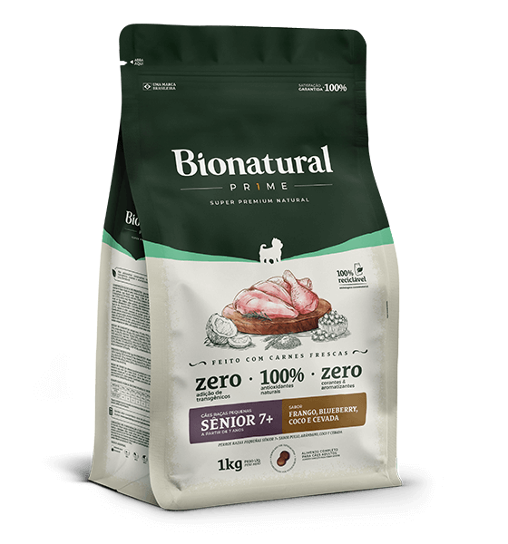 RAÇÃO BIONATURAL CÃES RAÇAS PEQ SENIOR   7+ FRANGO 10,1KG