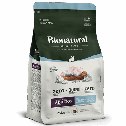 RAÇÃO BIONATURAL SENSITIVE CÃES ADULTOS RAÇAS PEQ   15 KG