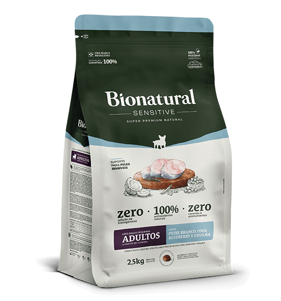 RAÇÃO BIONATURAL SENSITIVE CÃES ADULTOS RAÇAS PEQ   15 KG