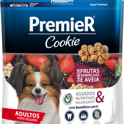 COOKIE PREMIER RACAS PEQ.AD FRUTAS VERMELHAS 250G