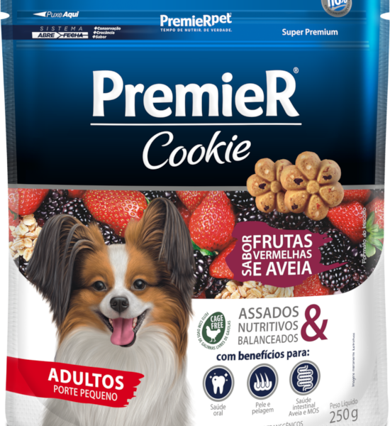 COOKIE PREMIER RACAS PEQ.AD FRUTAS VERMELHAS 250G