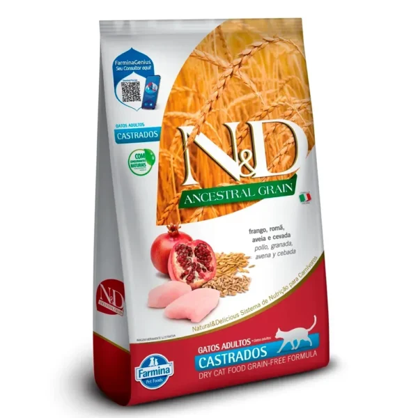 Ração N&D Ancestral  gato    Adulto  Castrado  frango 1,5KG