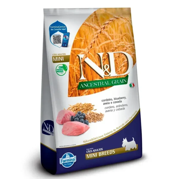 Ração N&D Ancestral Grain Cães Adultos Mini Cordeiro 2,5 kg