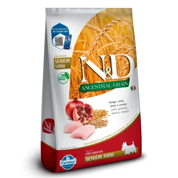 Ração N&D Ancestral Grain Cães Senior Mini Frango 2,5 kg