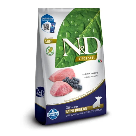 Ração N&D Prime Cães Filhote  Mini Cordeiro e Blueberry 2,5 kg