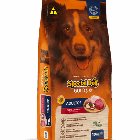 RAÇÃO SPECIAL DOG  GOLD LIFE ADULTO  CARNE E FRANGO 15KG