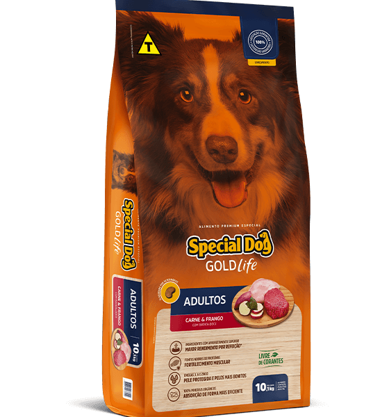 RAÇÃO SPECIAL DOG  GOLD LIFE ADULTO  CARNE E FRANGO 15KG