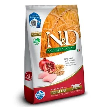 Ração N&D Ancestral Grain Gatos Adultos Frango e Romã