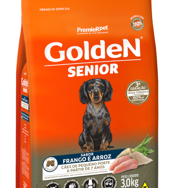 Ração Golden Fórmula Sênior Raças Pequenas Frango, Arroz e Vegetais Mini Bits