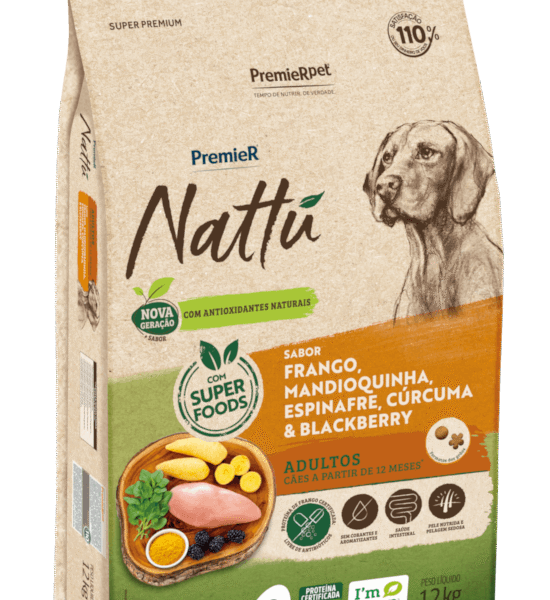 Ração Premier Nattu para Cães Adultos de Porte Pequeno Sabor Frango e Mandioquinha