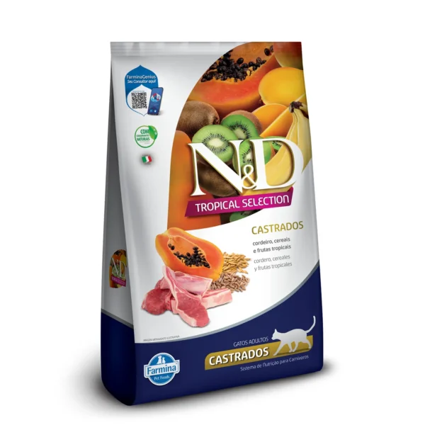 Ração N&D Tropical Selection Gatos Castrados Cordeiro