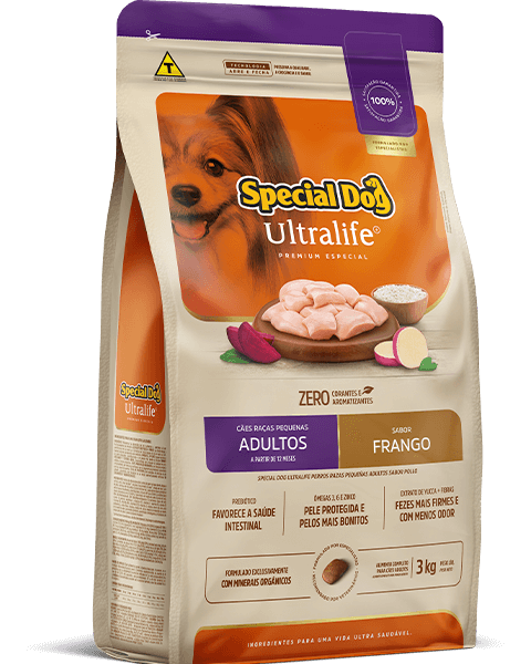 RAÇÃO SPECIAL DOG  ULTRALIFE RAÇAS PEQUENAS  ADULTO  FRANGO