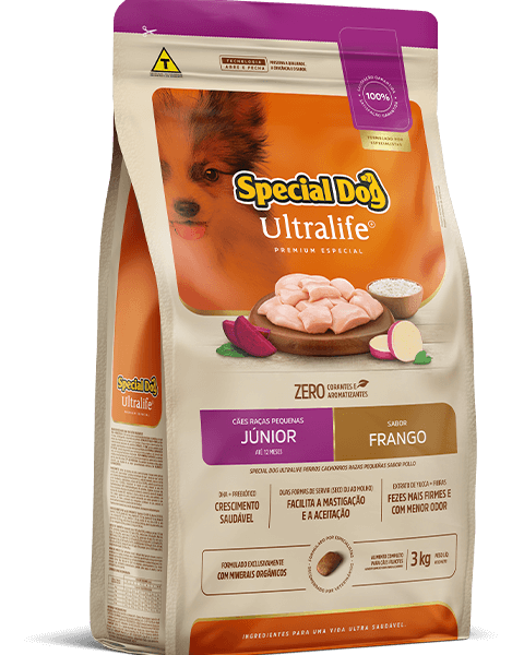 RAÇÃO SPECIAL DOG  ULTRALIFE RAÇAS PEQUENAS  JUNIOR  FRANGO